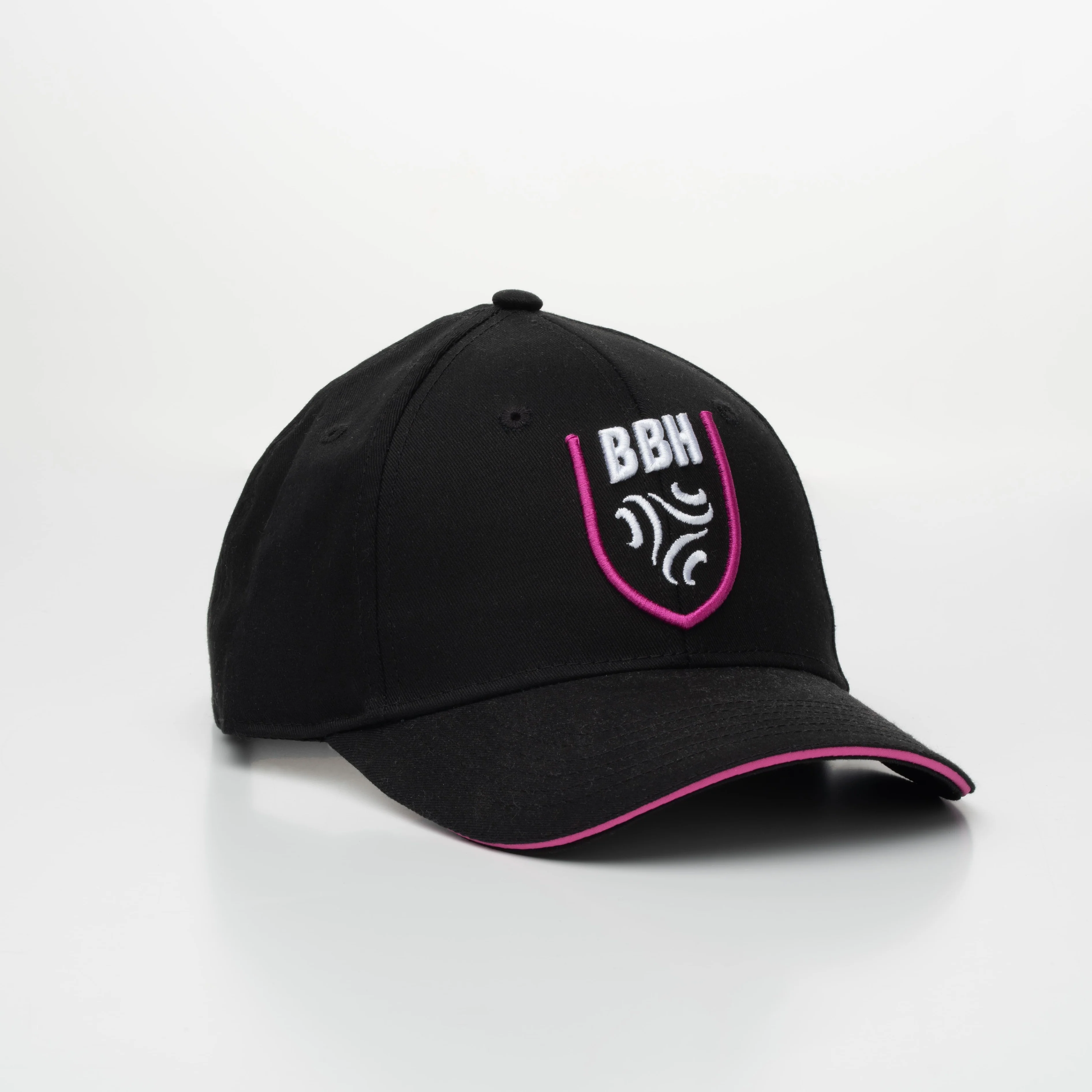 Casquette Noire brodée rose BBH