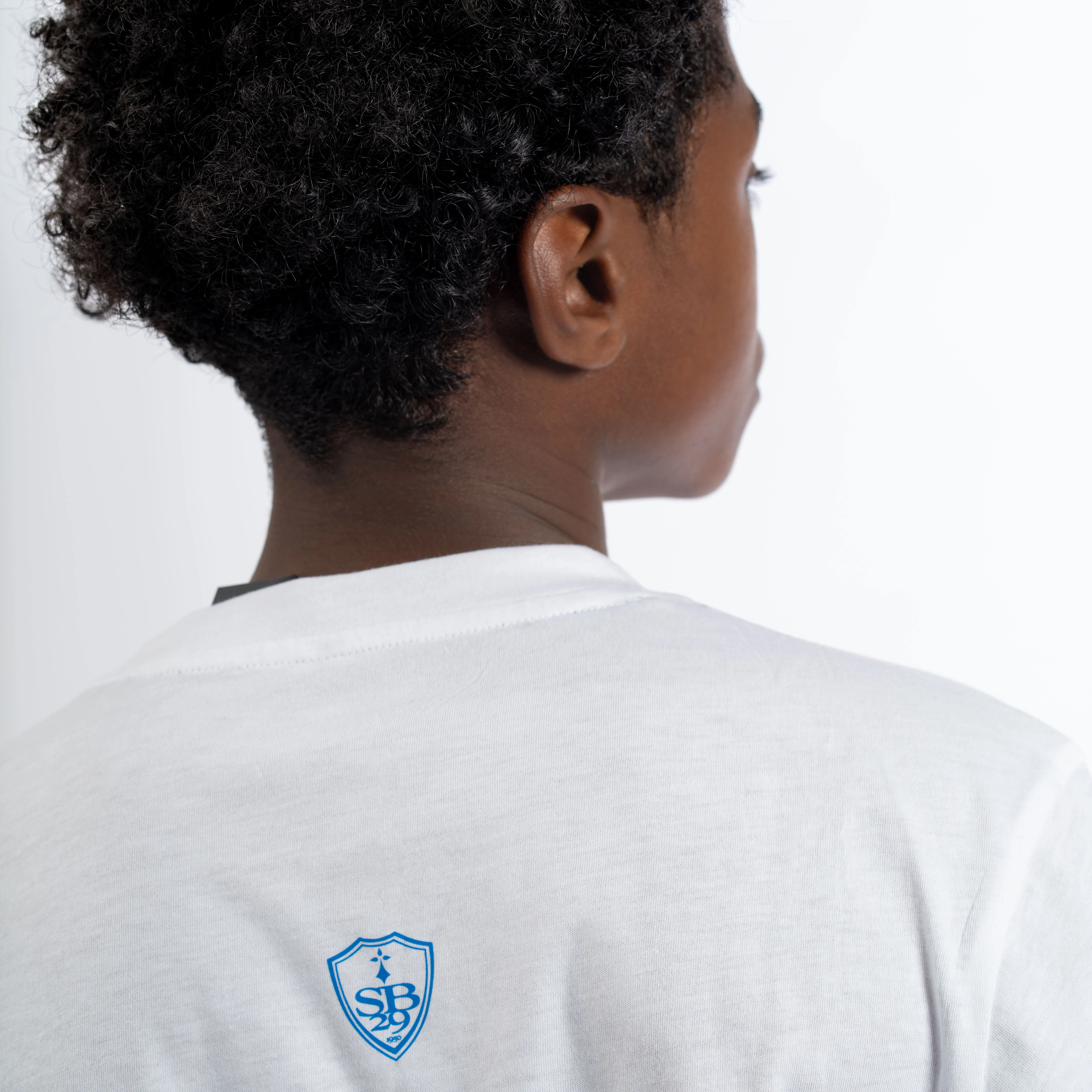 T-shirt blanc homme logo bleu - Image 4